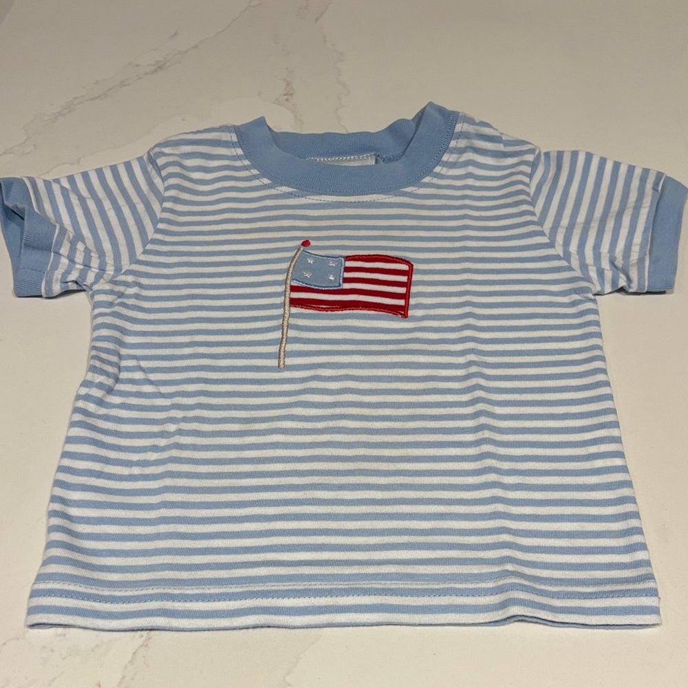 Little English 18 months Striped Tee with Flag